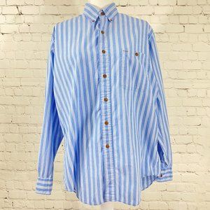 Vintage Ralph Lauren Chaps Long Sleeve Button Up Shirt Sz M Made in USA Blue